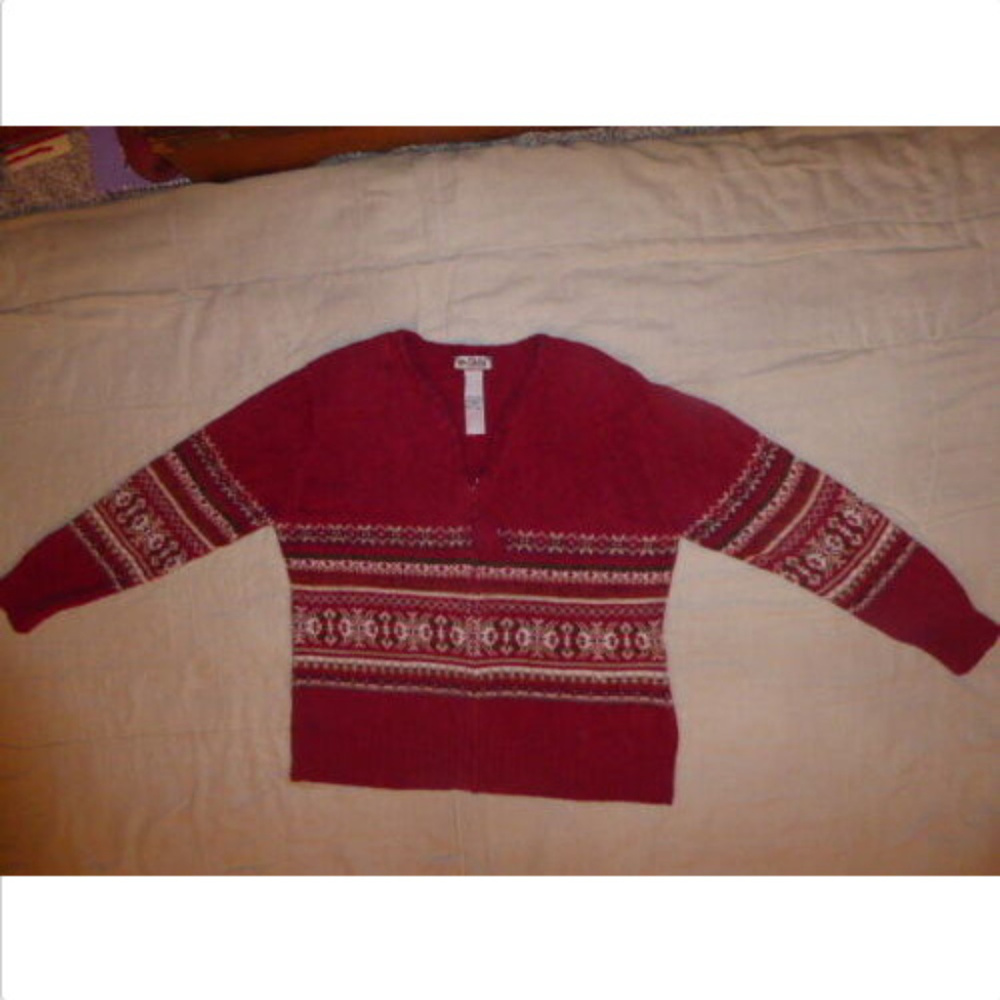 Tiara Int. Cardigan Sweater S Fair Isle Nordic Zip